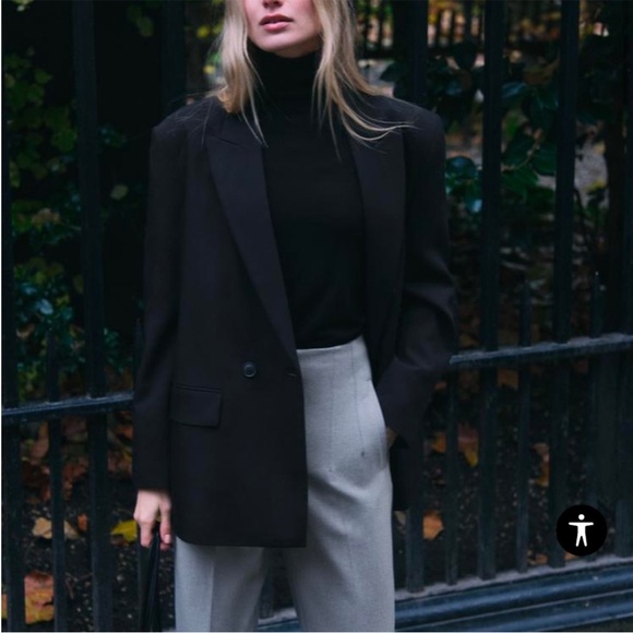 Zara NWT oversized black blazer 8769/593